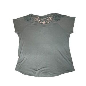 Torrid Womens Top 3X Crochet Lace Modal Cotton‎ Short Sleeve Spring Pullover ☀️